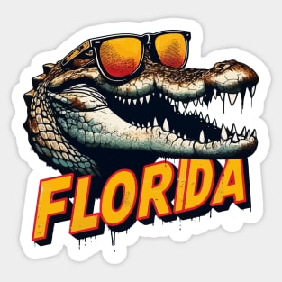 Florida Funny Alligator in Sunglasses Sticker